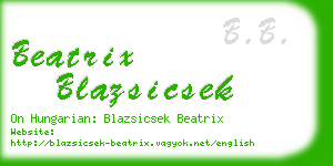 beatrix blazsicsek business card